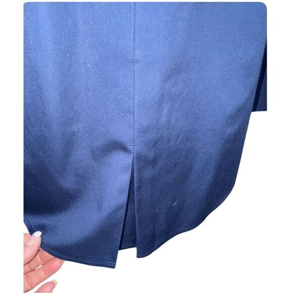 Chico’s 3/4 Sleeve No Iron Blouse Stretch Chico’s Sz. 1 (M) Packable Navy Blue - Picture 3 of 6
